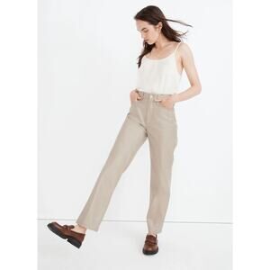 Madewell Perfect Vintage Straight Jean Womens 27 Tan Faux Leather Edition NEW